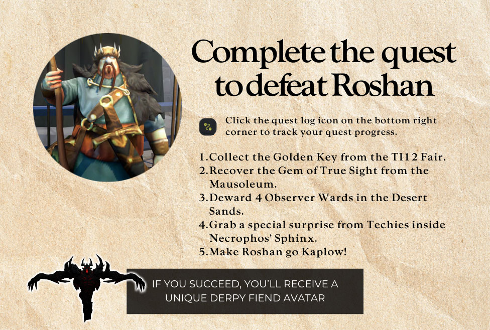 DOTA Roshan Quest Banner